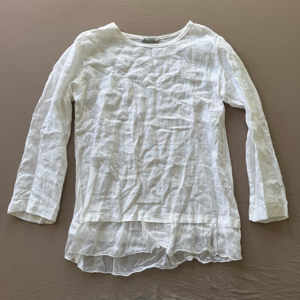 Vintage Italian Femme Fatale Ruffle Hem Top